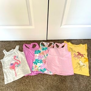 lot of 5 toddler girl tank tops size 3t